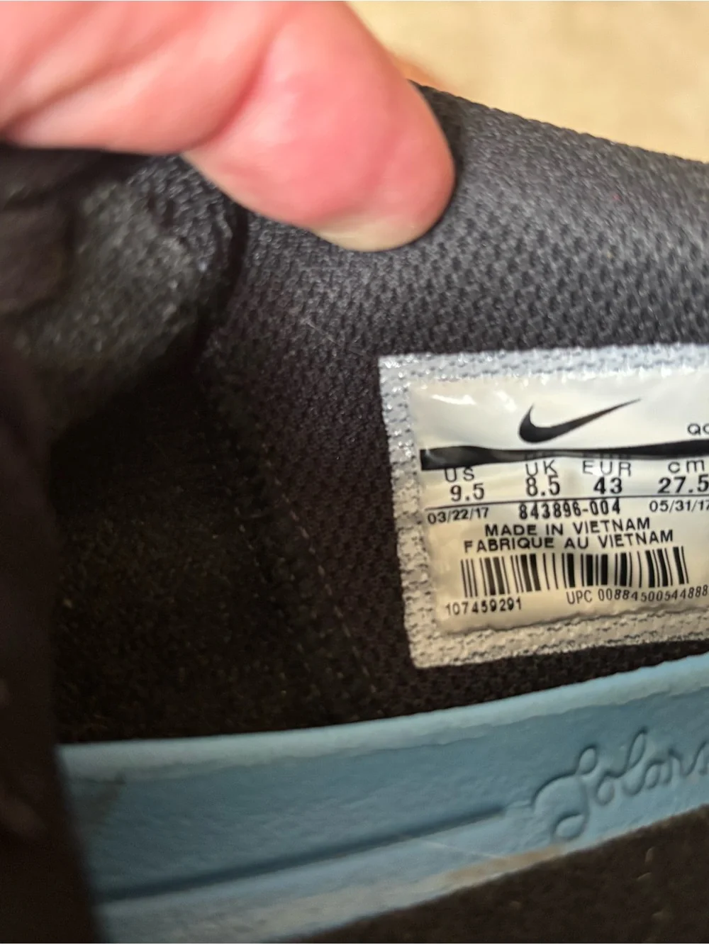 Nike Black and Blue SB Low-Top Canvas Sneakers